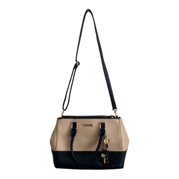 Women CALL IT SPRING Large Purse Crossbody Bag Beige and Black - Picture 4 of 8